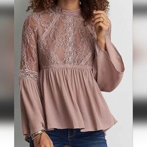 American Eagle Outfitters Elegant Bohemian Blouse in Blush